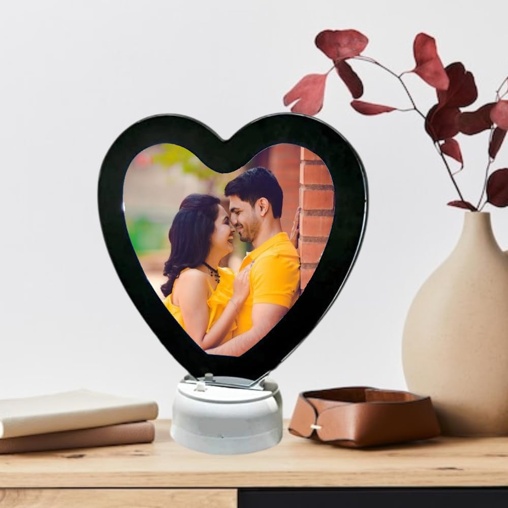 Personalized Magic Mirror LED Photo Frame Gift | Heart Shaped