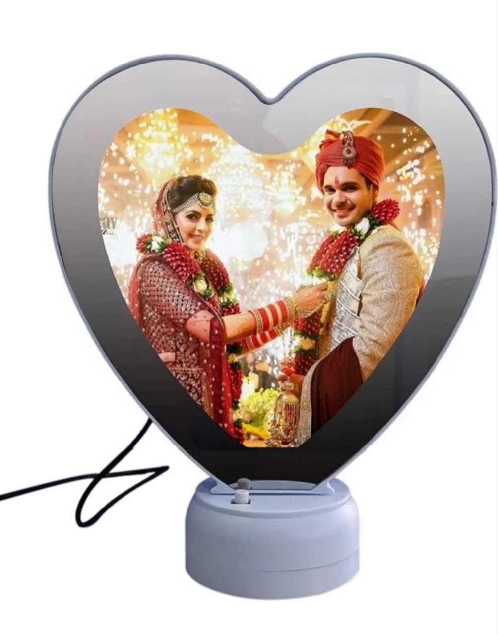 Personalized Magic Mirror LED Photo Frame Gift | Heart Shaped
