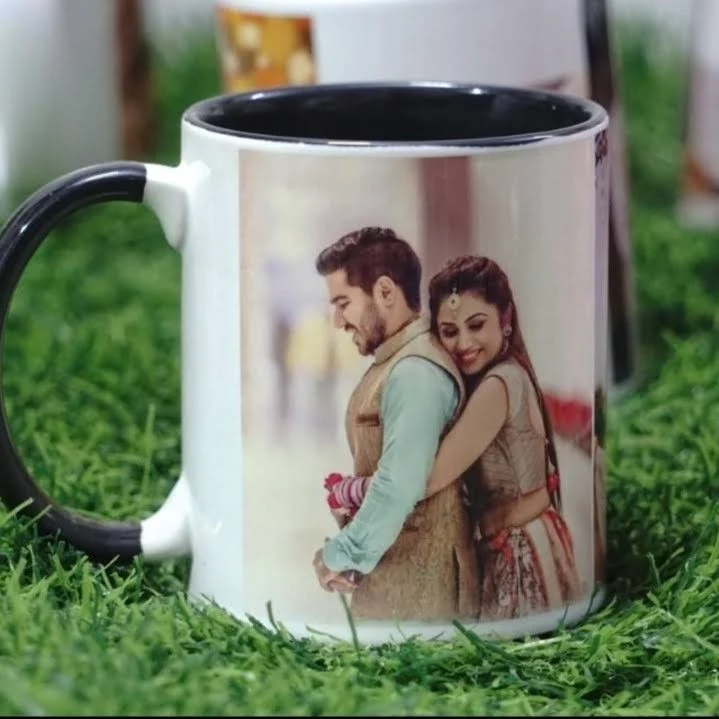 Personalized Inner Color Photo Mug Gift | Blue/Pink Color Options