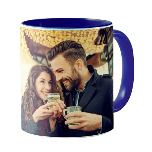 Personalized Inner Color Photo Mug Gift | Blue/Pink Color Options