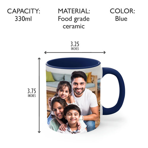 Personalized Inner Color Photo Mug Gift | Blue/Pink Color Options