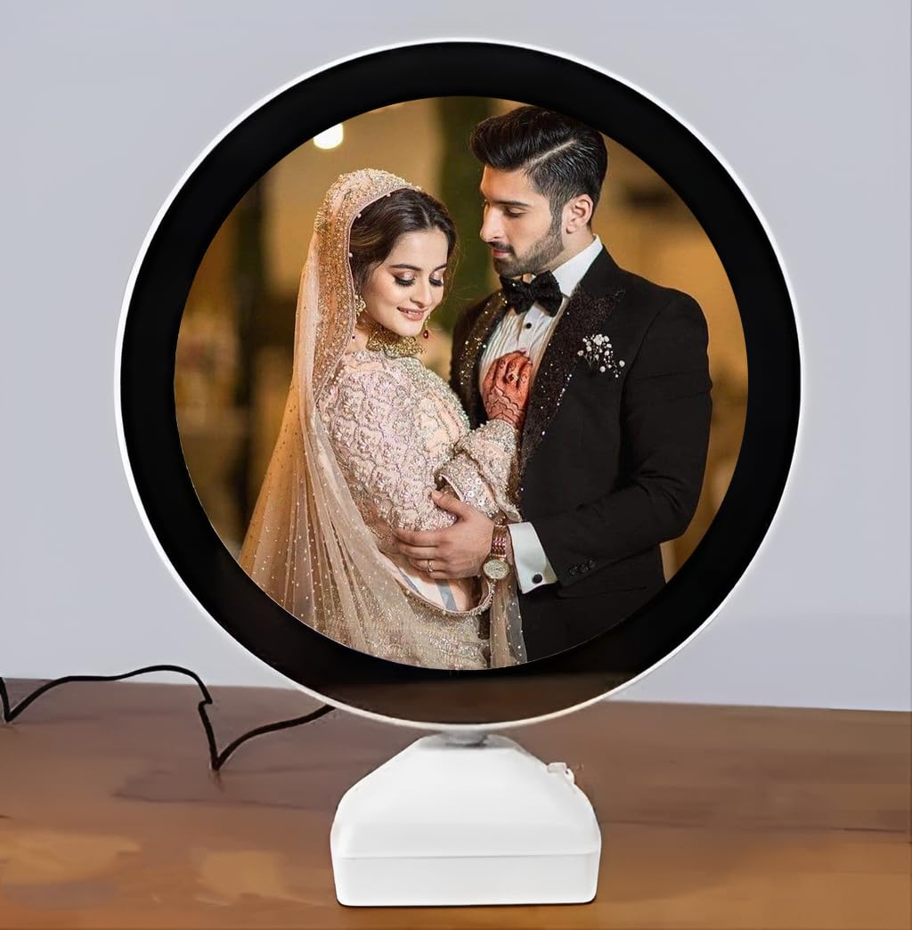 Personalized Magic Mirror LED Photo Frame Gift | Round Shaped