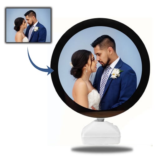 Personalized Magic Mirror LED Photo Frame Gift | Round Shaped