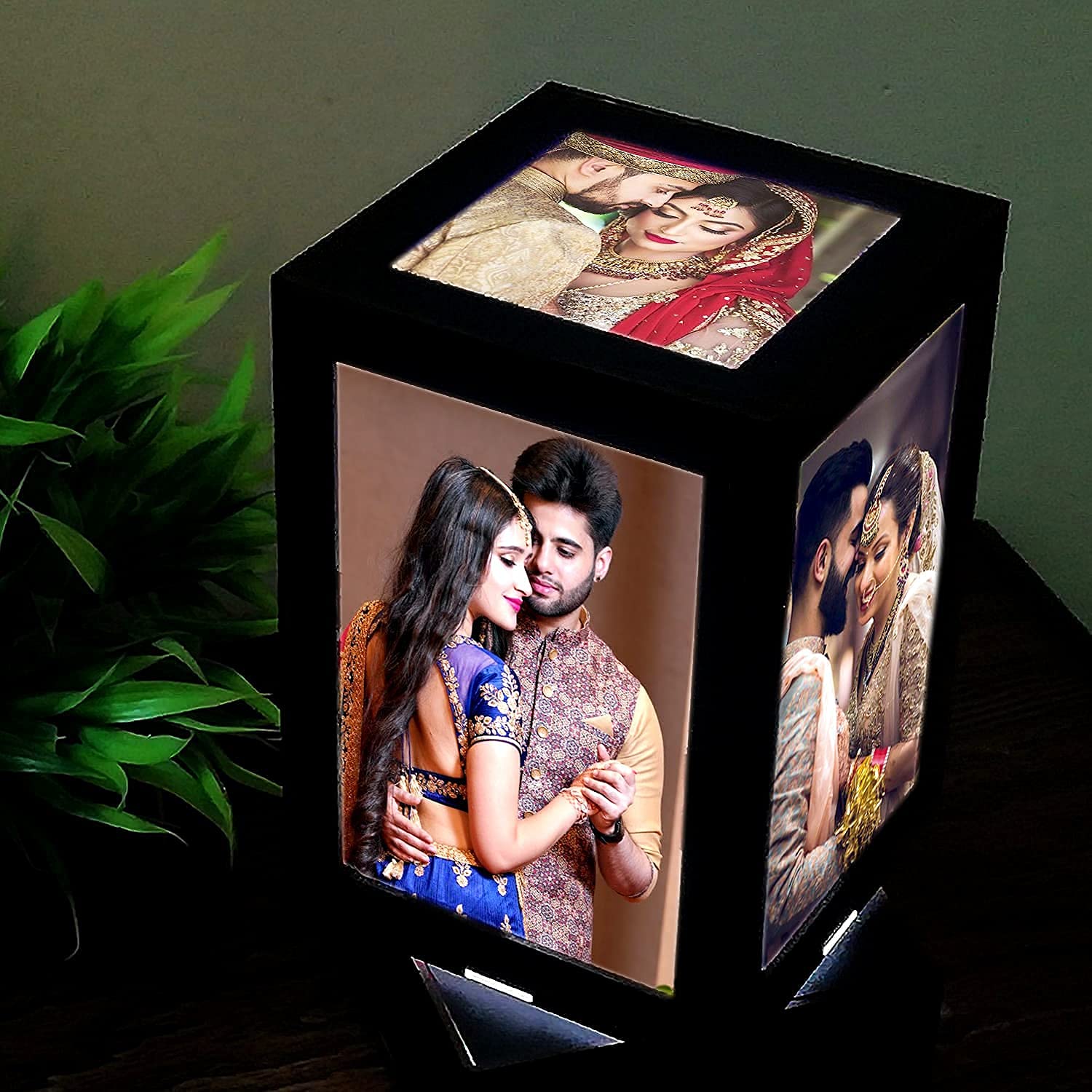 Rotating LED Photo Frame Lamp | 5 Photos Display